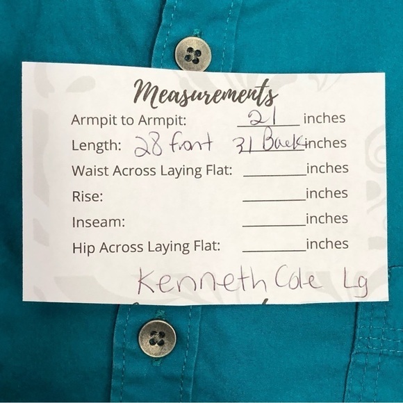 Kenneth Cole Reaction teal blue short sleeve button down shirt size large - Picture 9 of 13